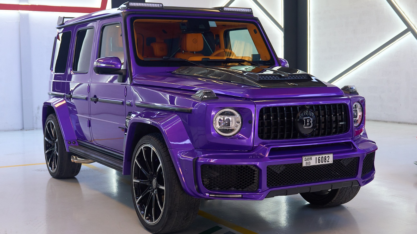 Mercedes G-Class Brabus Kit Purple interior Orange 2023 Rental Car Dubai,UAE