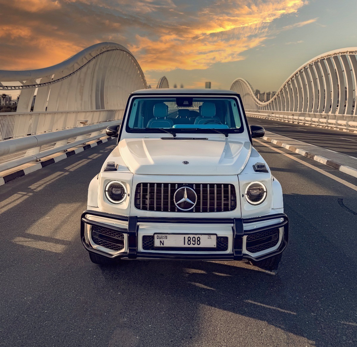 MERCEDES-BENZ G-Class G63 White SPECIAL 4-DIGIT PLATE 2021 Rental Car Dubai,UAE