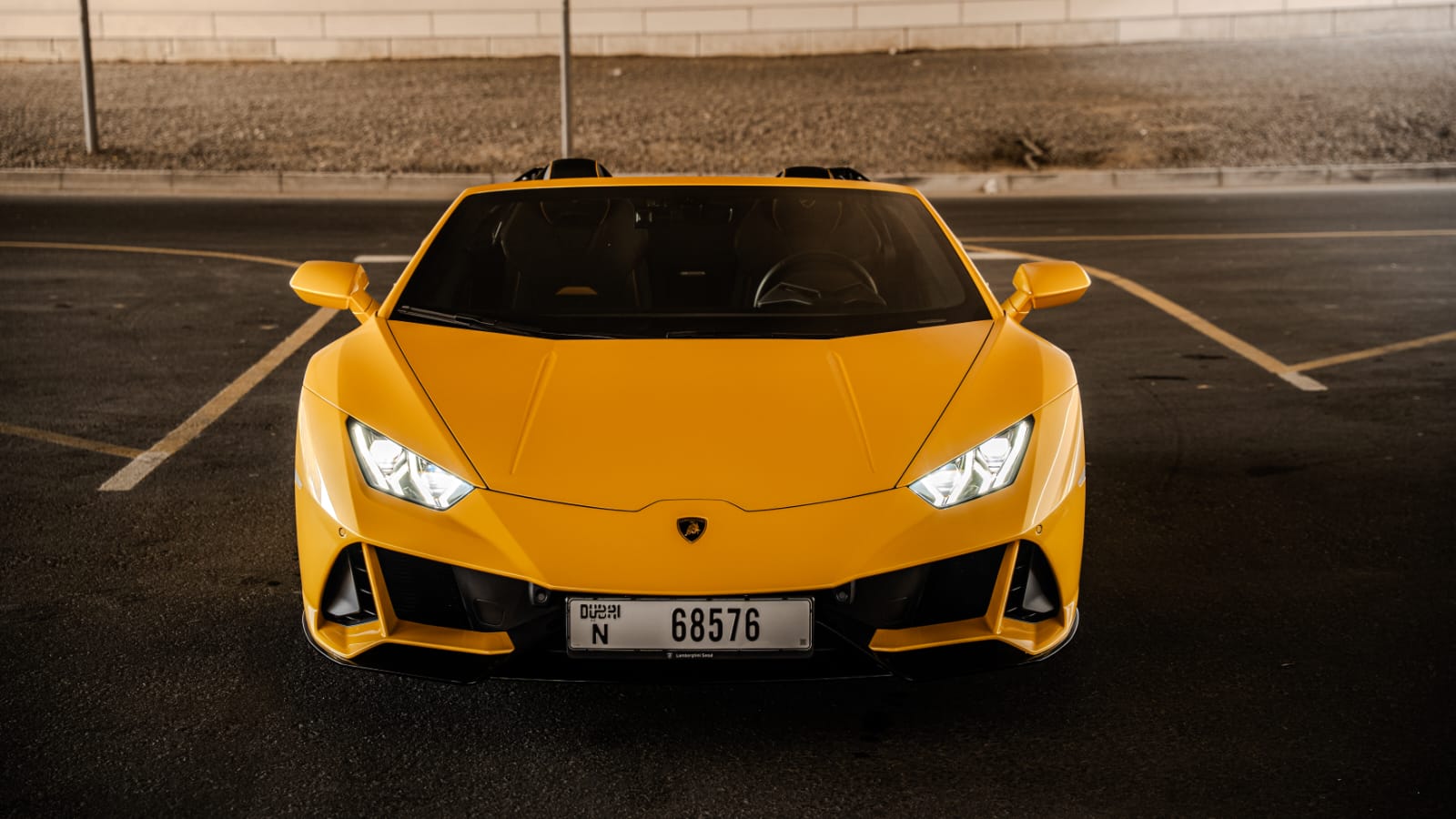 Lamborghini Huracan Evo Spyder Yellow 2024 Rental Car Dubai,UAE
