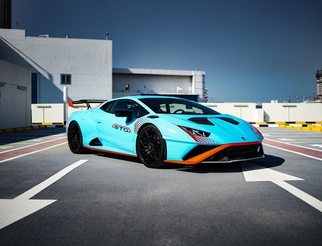 Lamborghini Huracan STO Blue 2024 Rental Car Dubai,UAE